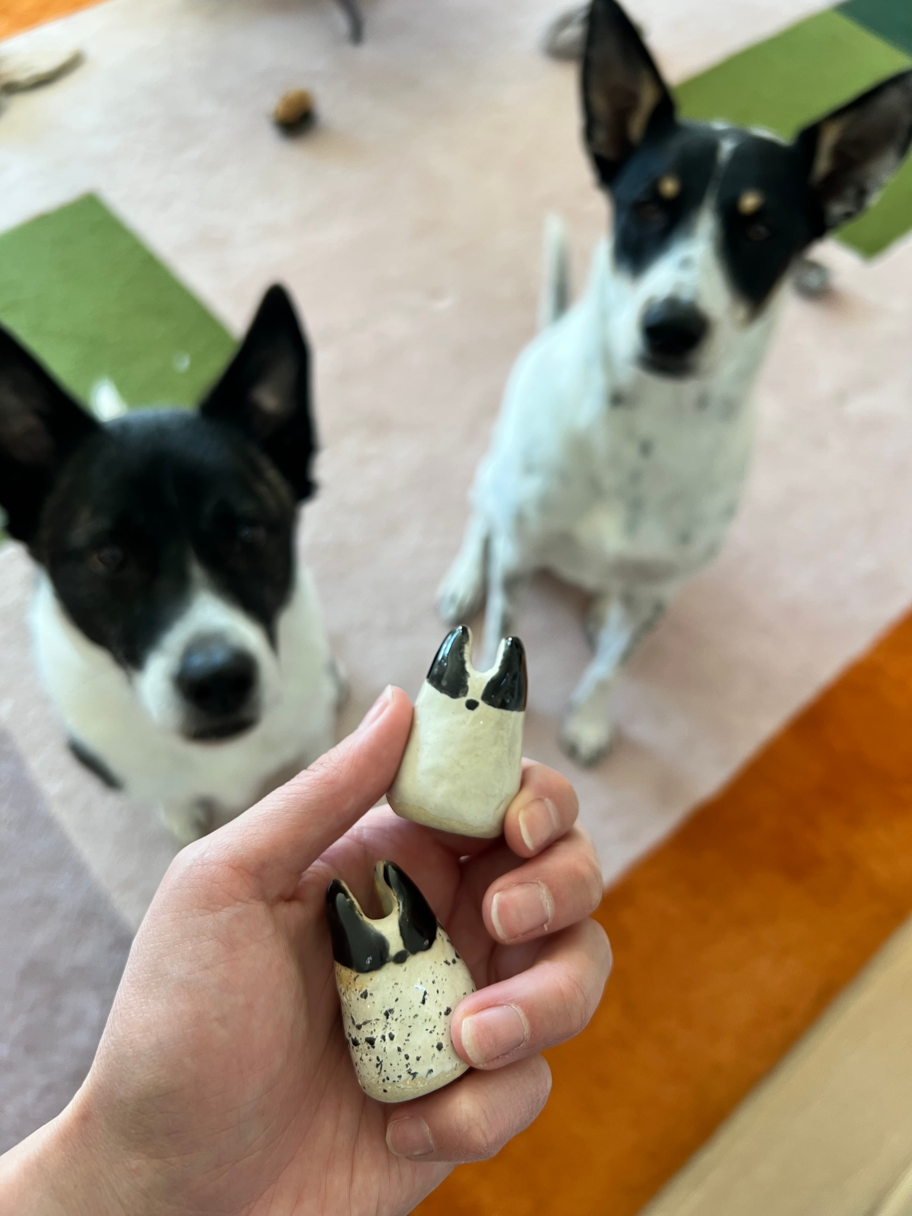 Oli and Pop with pottery